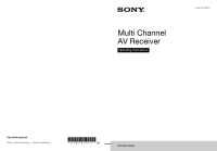 Sony STR-DA5700ES - Owners Manual 